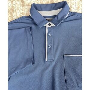 Pebble Beach Men's Short Sleeve Dry-Luxe Performance Polo Blue‎ Sz M